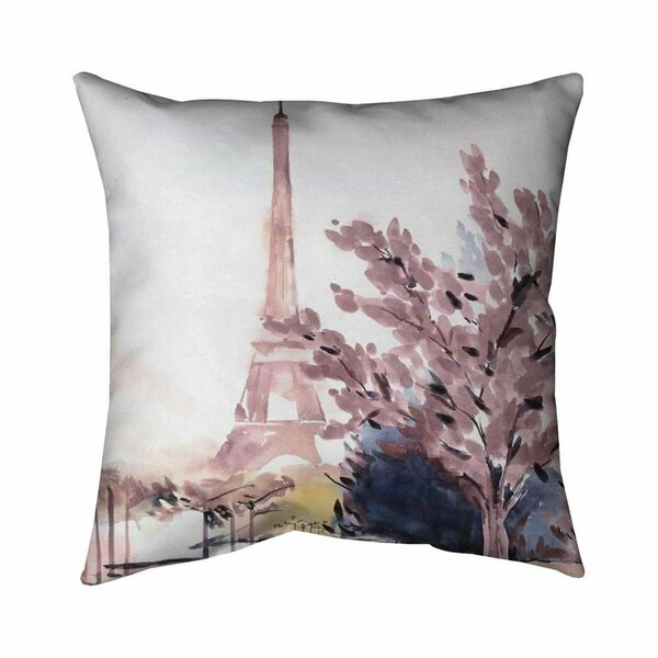 Fondo 20 x 20 in. Paris & Eiffel Scene-Double Sided Print Indoor Pillow FO2793958